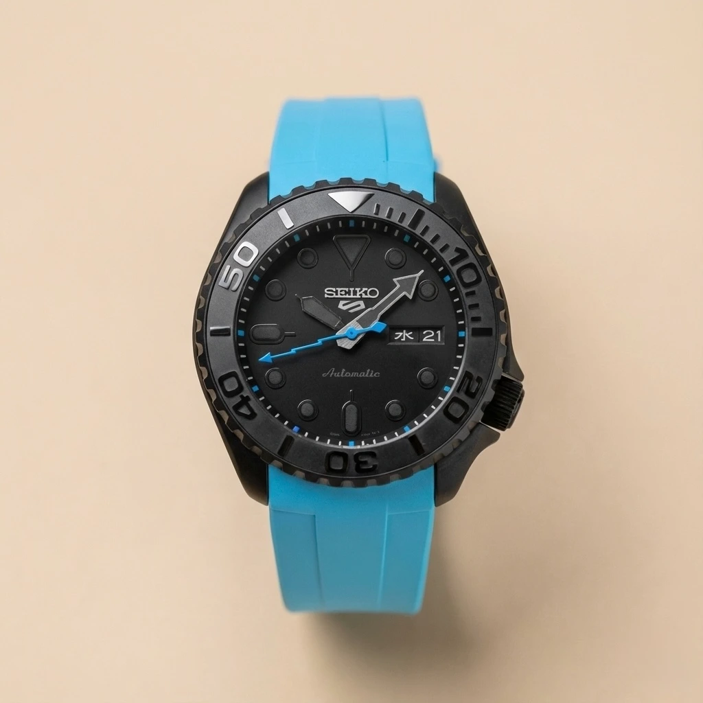 S Mod SKX007 "Black Yacht" – Black Case & Blue Strap (NH36)