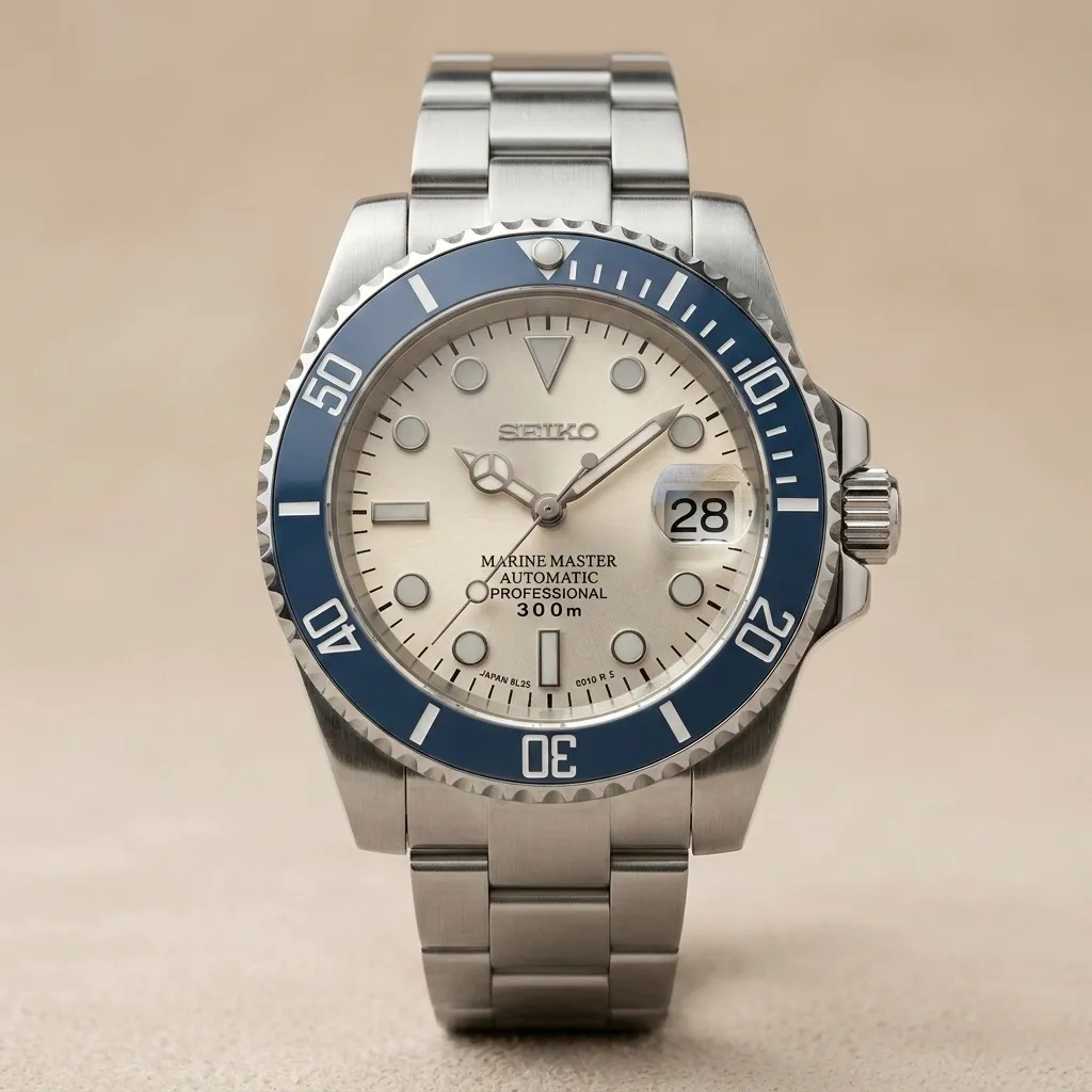 S Mod Submariner "Silver Ocean" Submariner – Blue Bezel & Silver Dial