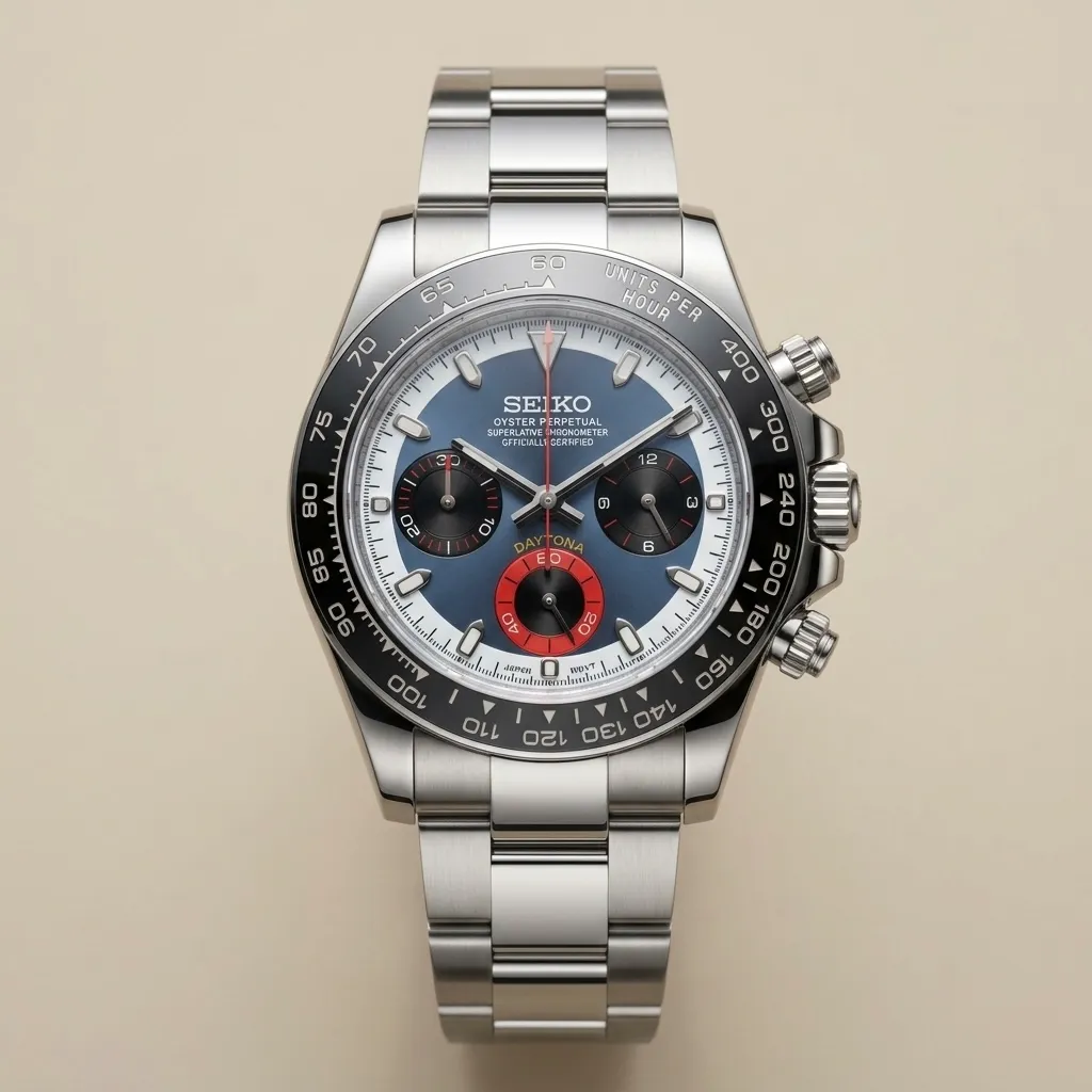 S Mod "Exotic Racing" Chronograph – Mavi/Beyaz Kadran & Siyah Seramik Bezel