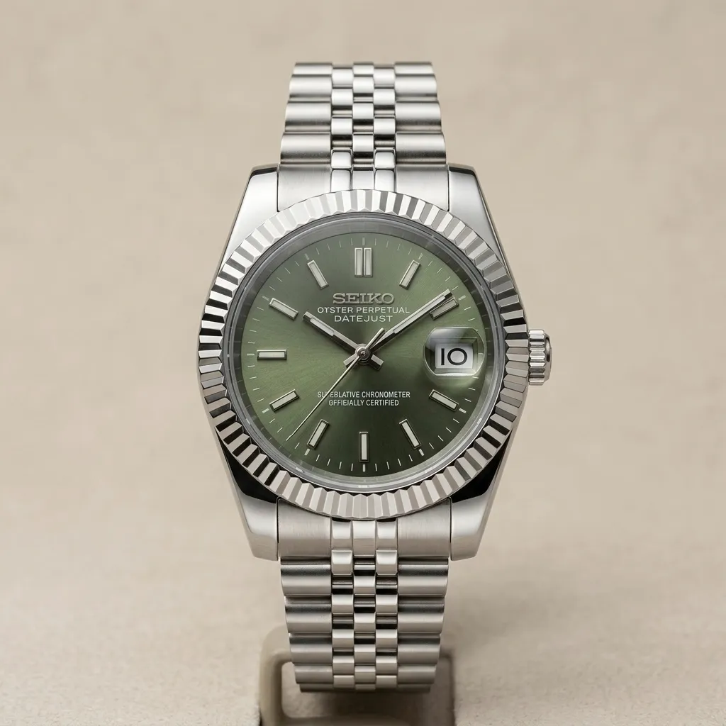 S Mod Datejust "Olive Datejust" – Zeytin Yeşili Kadran & Jubilee Bilezik