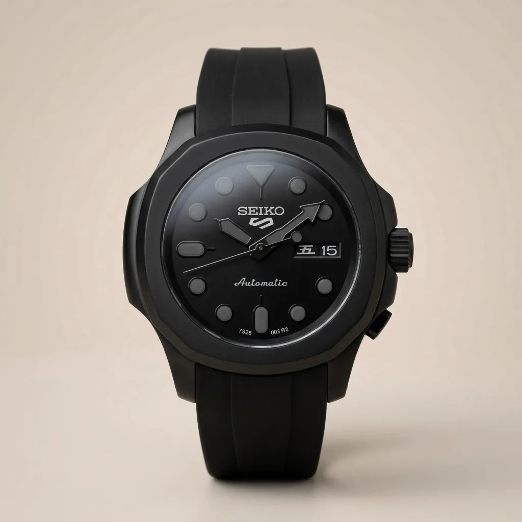 S Mods Nautilus "Stealth Nautilus" – Matte Black Case & All-Black Dial
