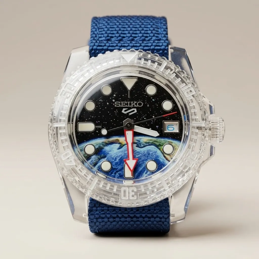 S Mods Submariner "Space Explorer" – Şeffaf Kasa & Uzay/Dünya Temalı Kadran