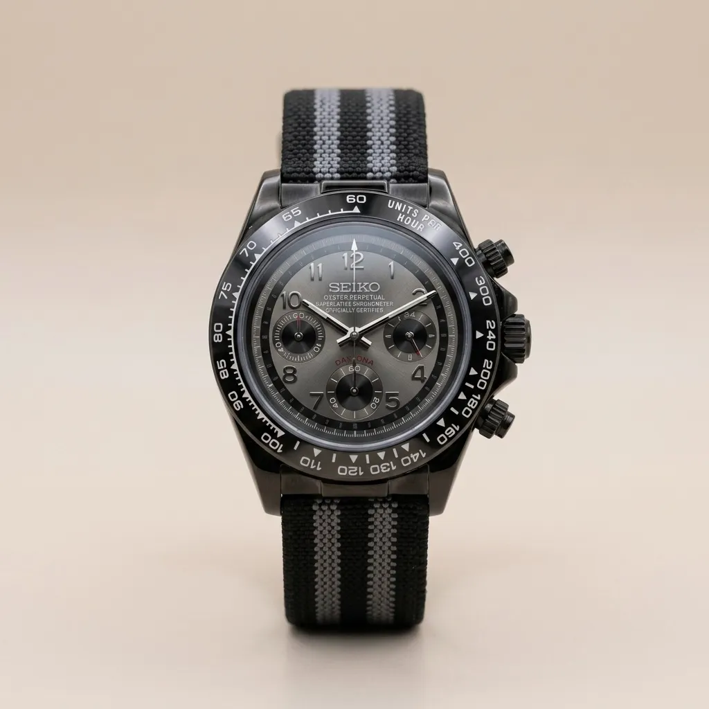 Gym Watch "Phantom Racing" Chrono – Siyah Kasa, Antrasit Kadran & Çizgili NATO