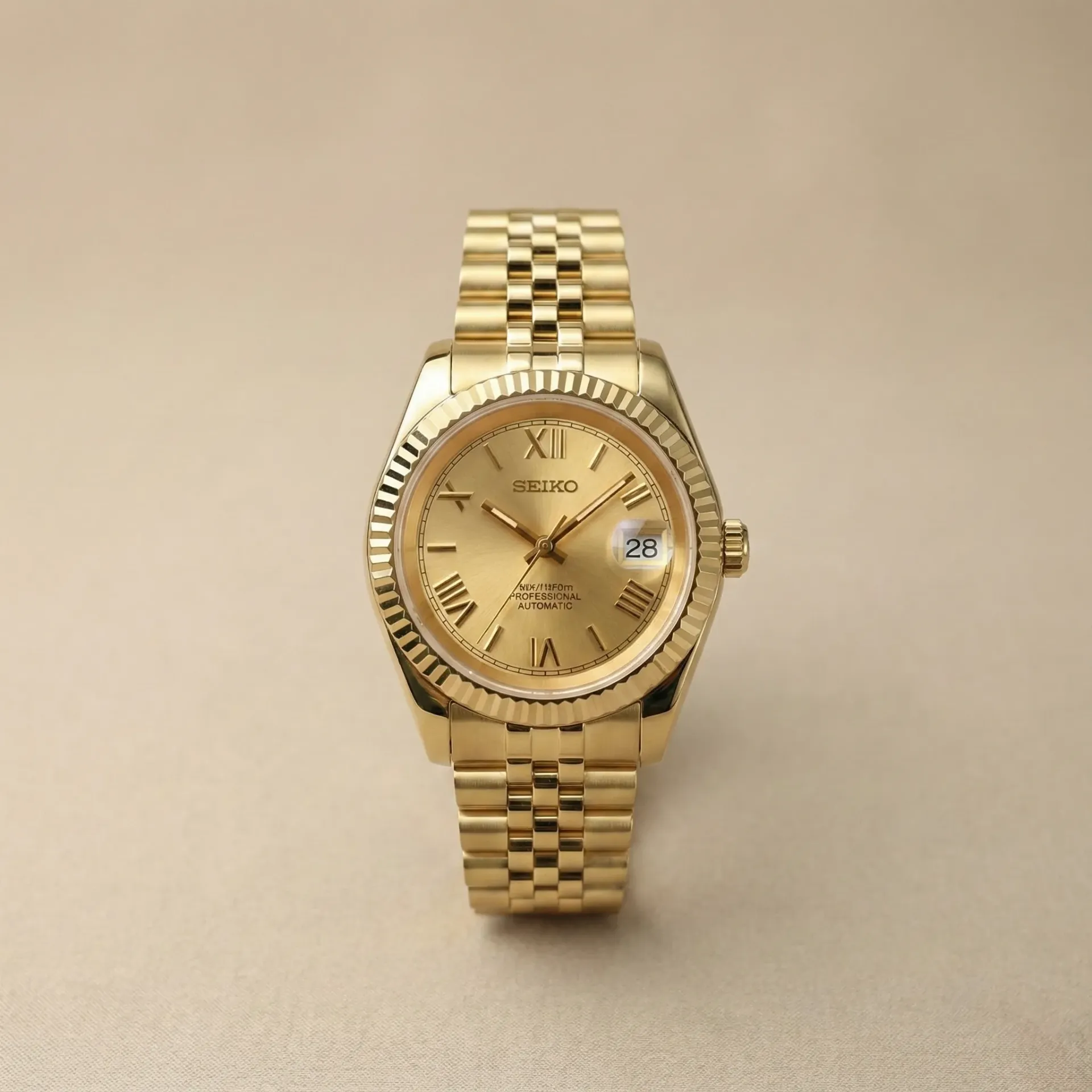 S Mod Gold Datejust – Fluted Bezel and Jubilee Bracelet