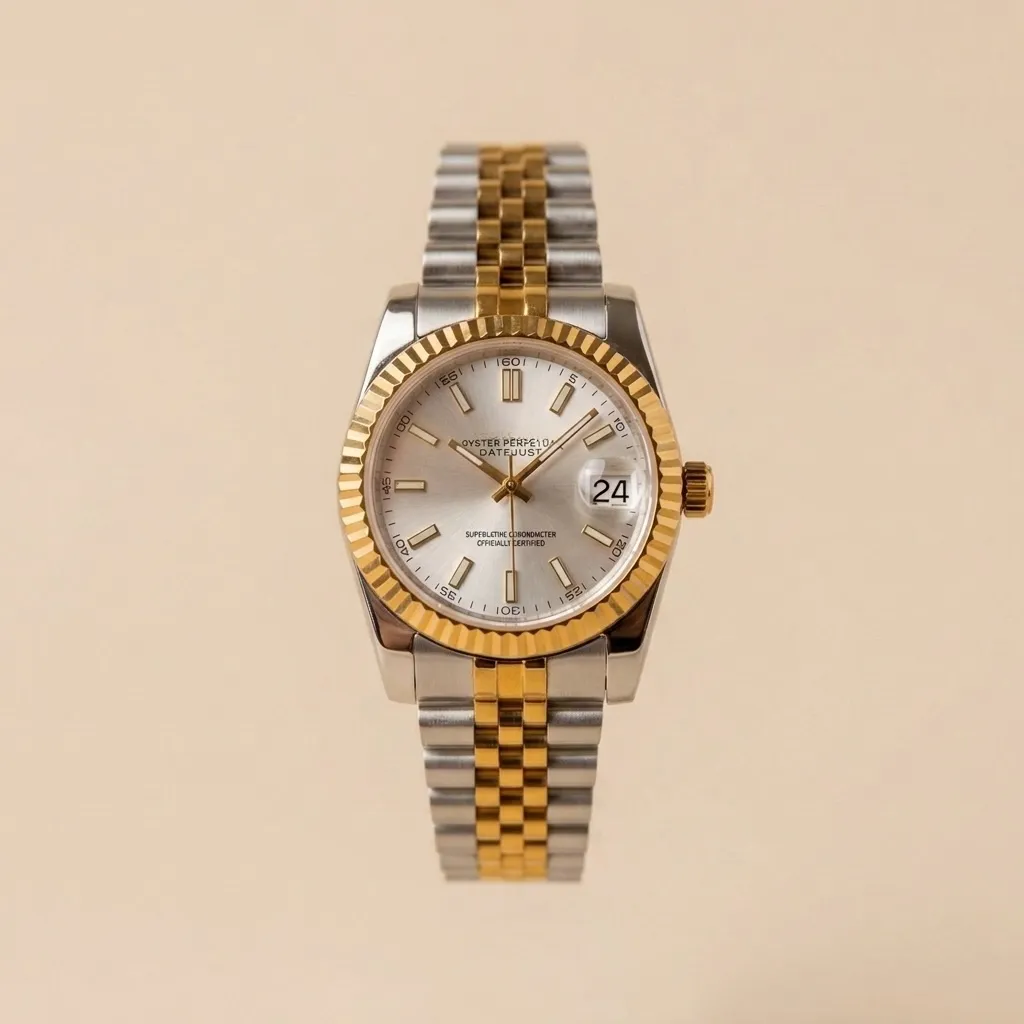 S Mod Datejust "Silver Two-Tone" – Silver Dial & Gold/Steel Jubilee (NO LOGO)
