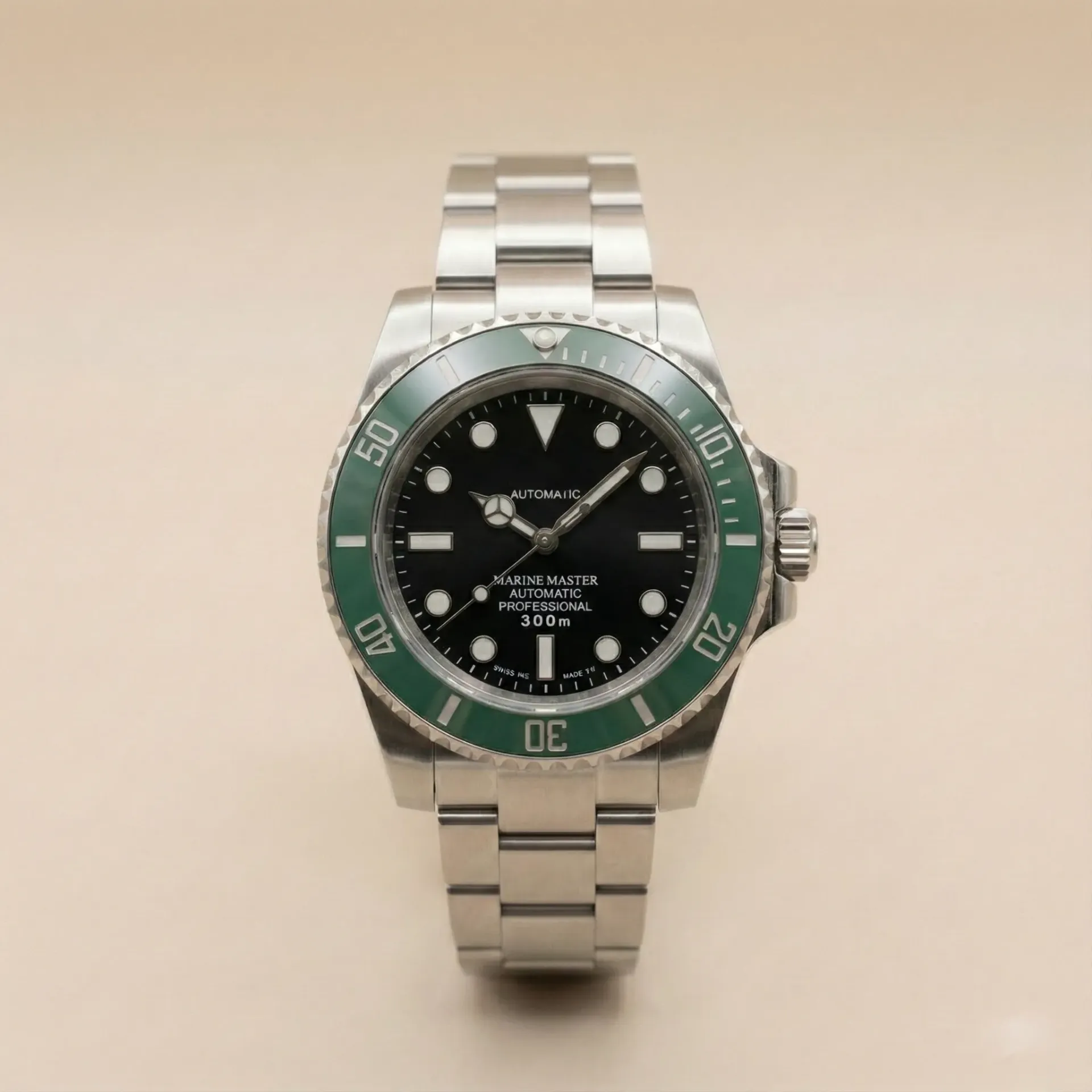 Seiko Mod Green Submariner – Safir Cam ve Çelik Kasa