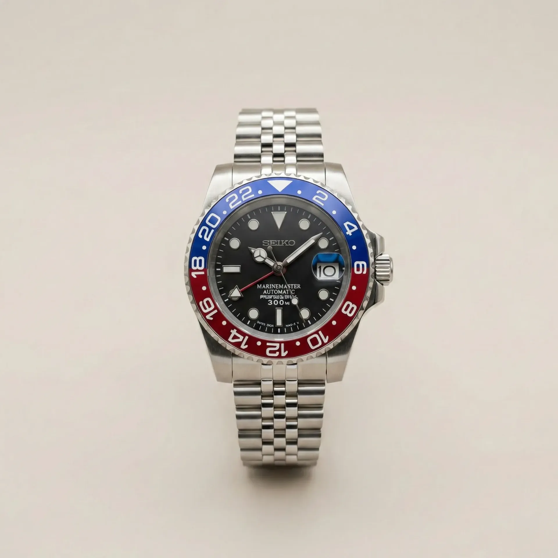 ​S Mod GMT "Pepsi" – Kırmızı/Mavi Seramik Bezel & Jubilee Bilezik