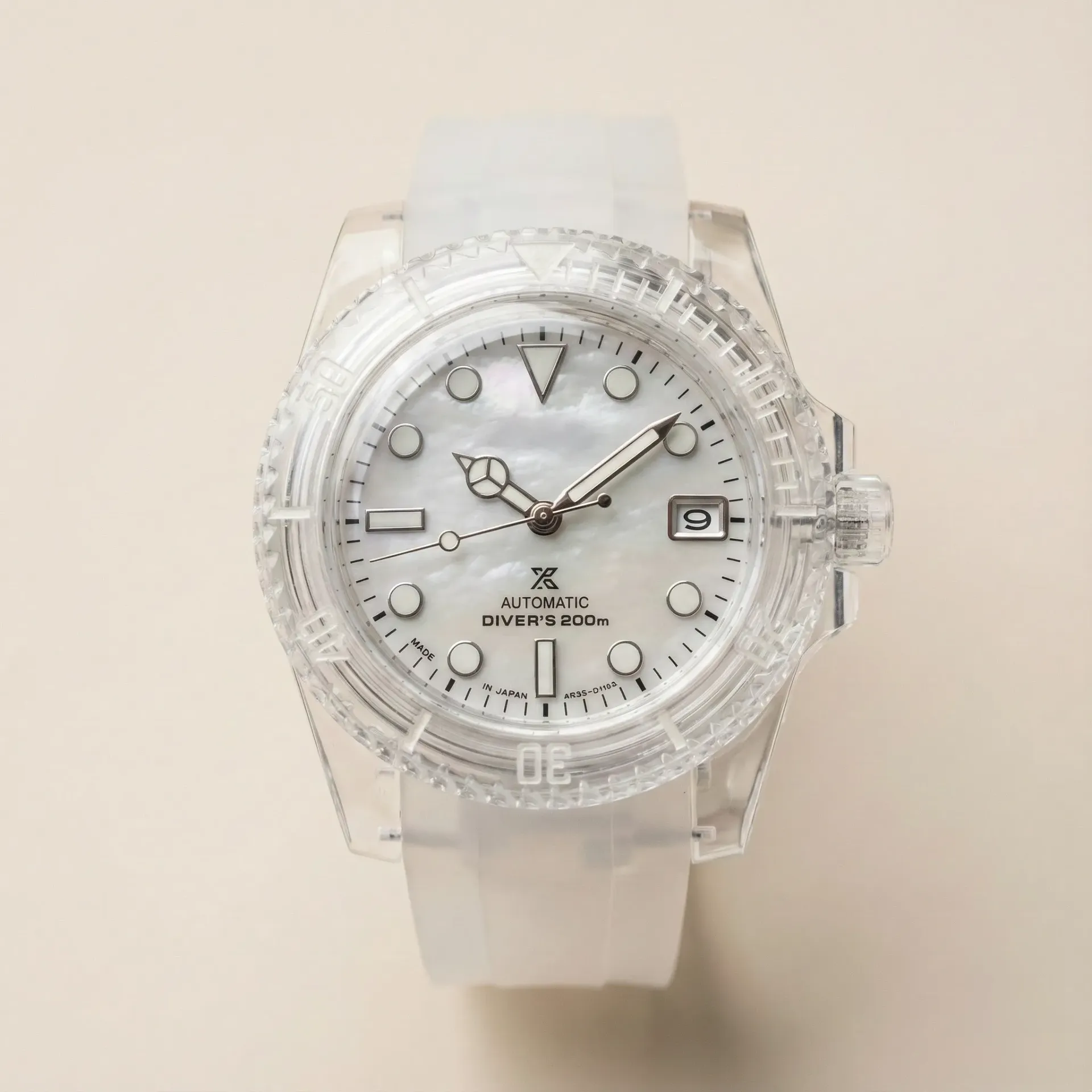 S Mod Submariner "Ghost" Submariner – Şeffaf Kasa & Sedef (MOP) Kadran