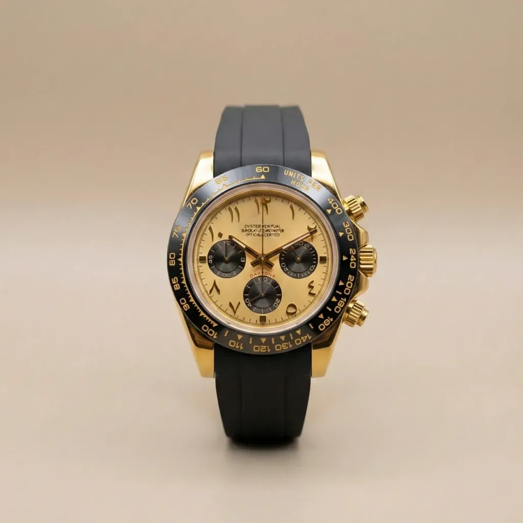 S Mod Daytona "Gold Edition" – Gold Dial & Rubber Strap (VK63)