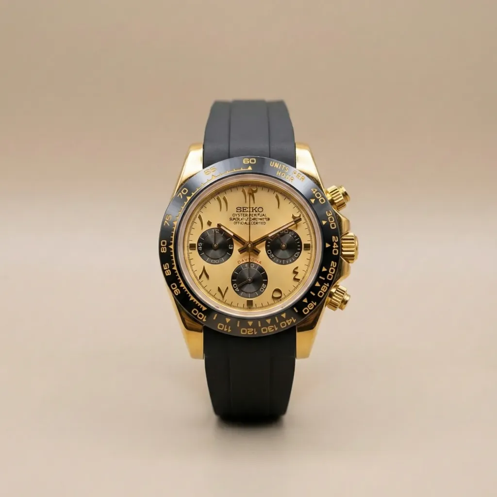 S Mod Daytona "Gold Edition" – Gold Dial & Rubber Strap (VK63)