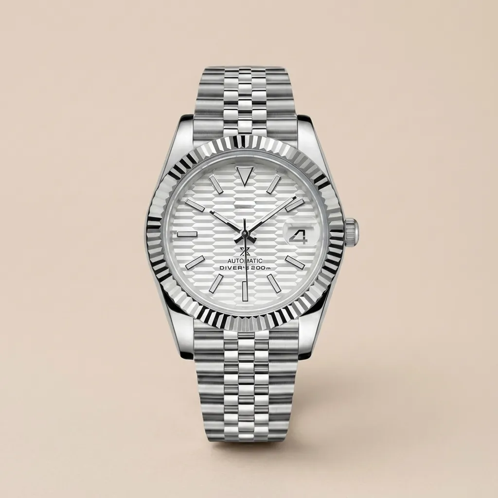 S Mod Datejust "3D Texture" – Deep White Dial (NH35)