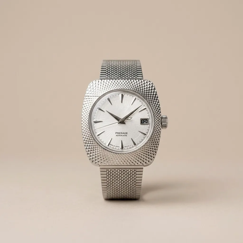 S Mod "Retro Diamond" – Diamond Cut Textured Case & Mesh Strap