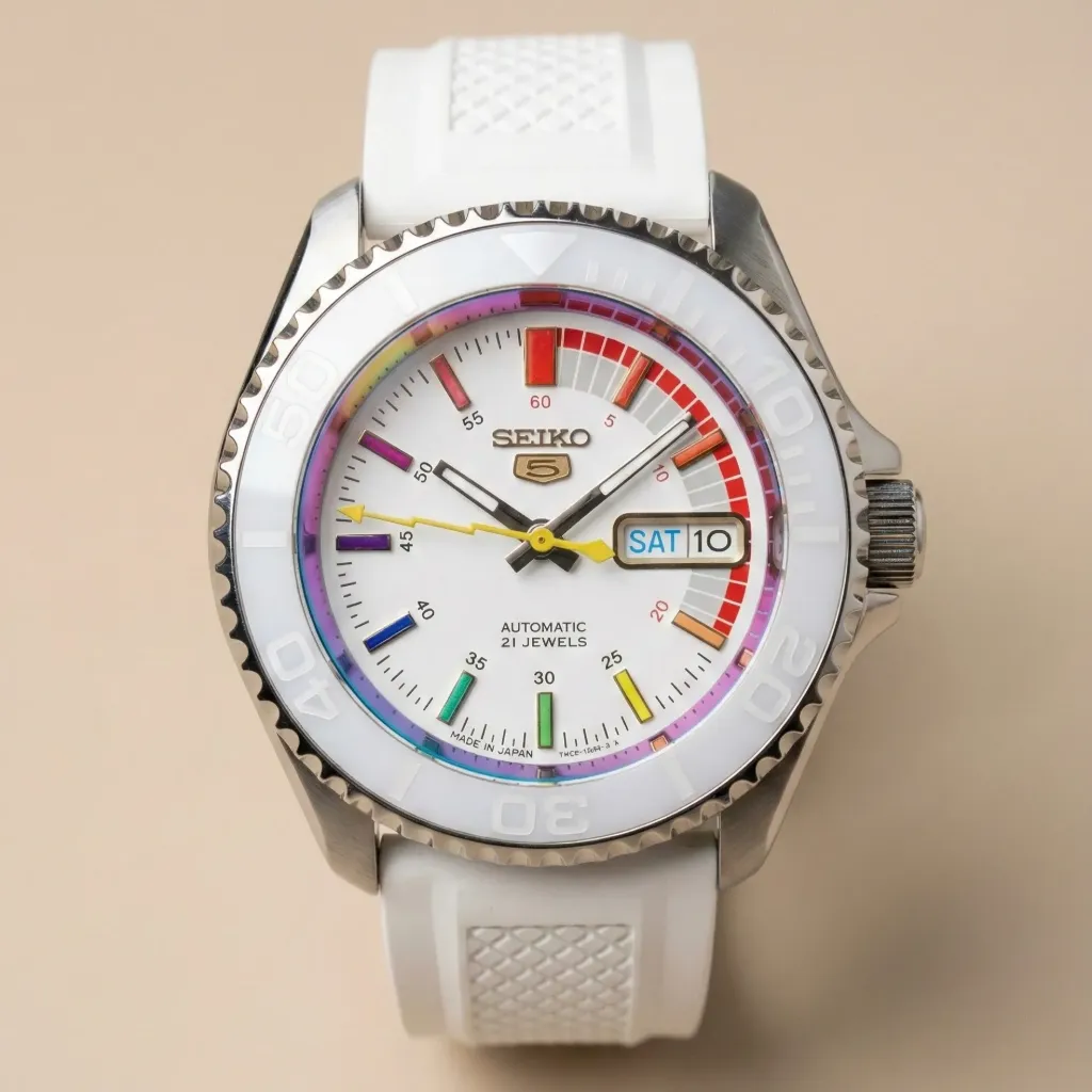 S Mod Submariner "White Rainbow" – Rainbow Dial & Lightning Second Hand