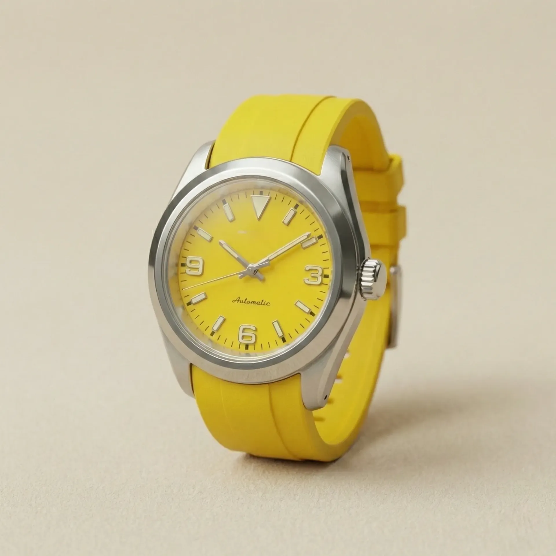 S Mod "Yellow Ranger" – Sarı 3-6-9 Kadran & Entegre Kauçuk