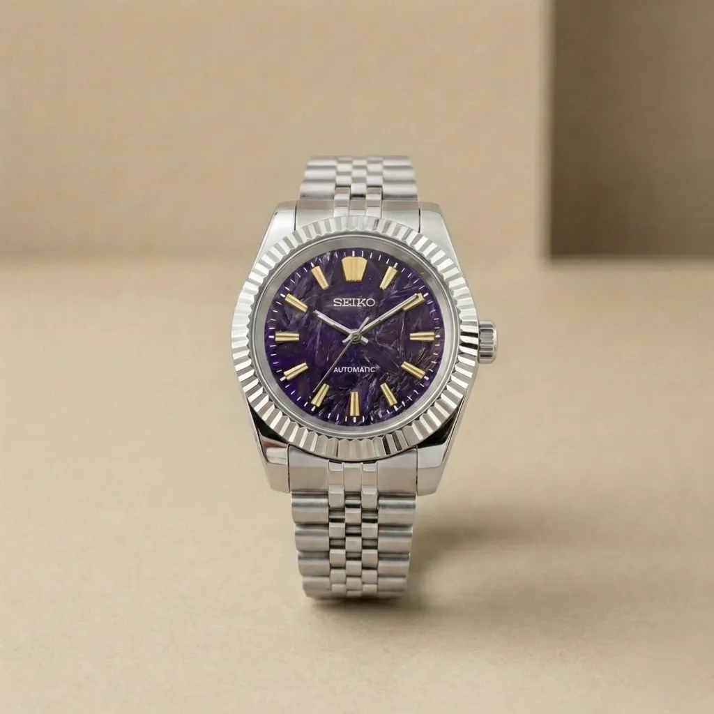 S Mod Datejust "Royal Amethyst" – Purple Marble Dial & Gold Indices