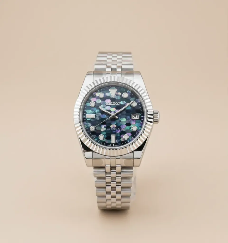 S Mod Datejust Art Edition – Yanardöner Mozaik Kadran ve Tırtıklı Bezel