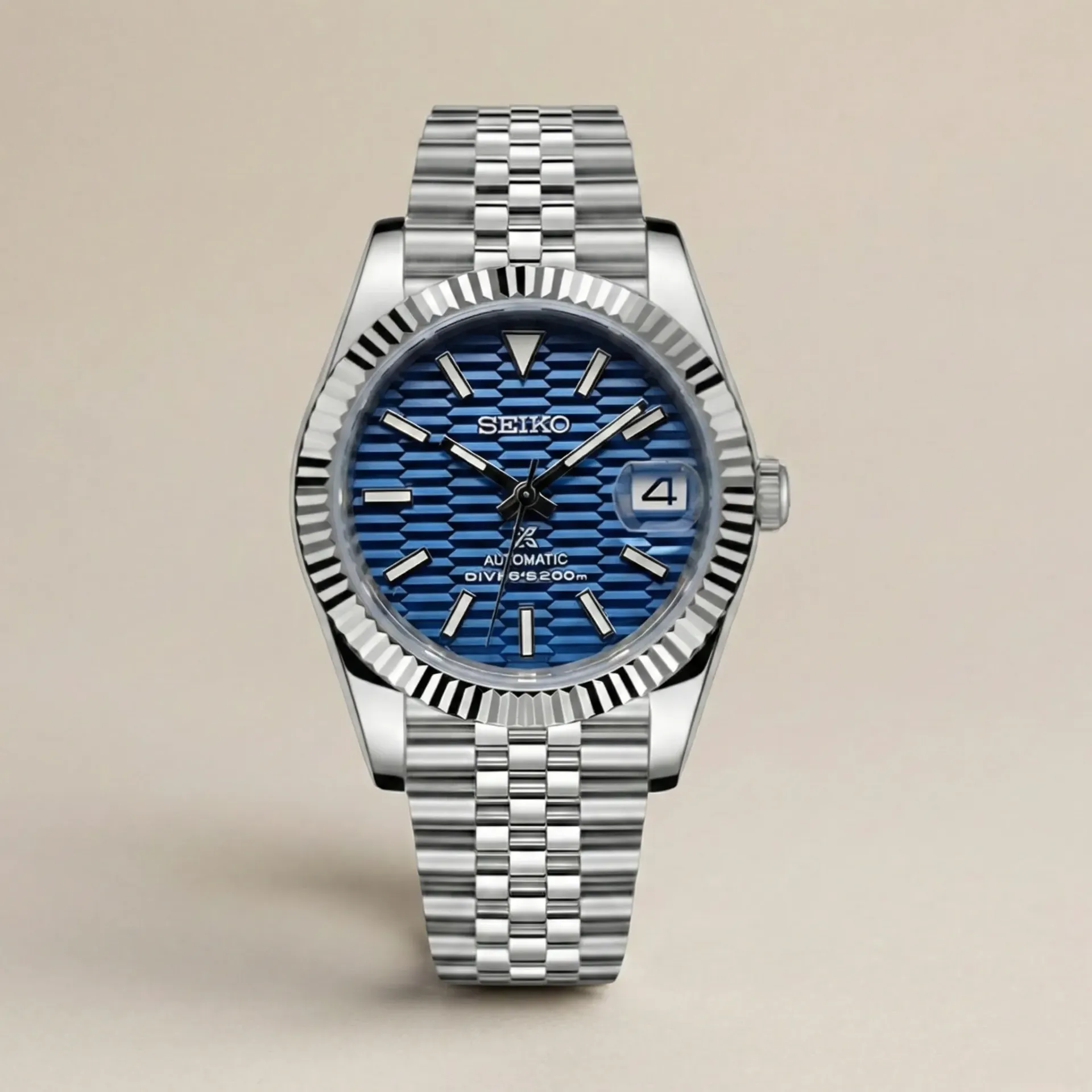 S Mod Datejust Dress Diver – Mavi Zırh Kadran ve Safir Cam (NH35)