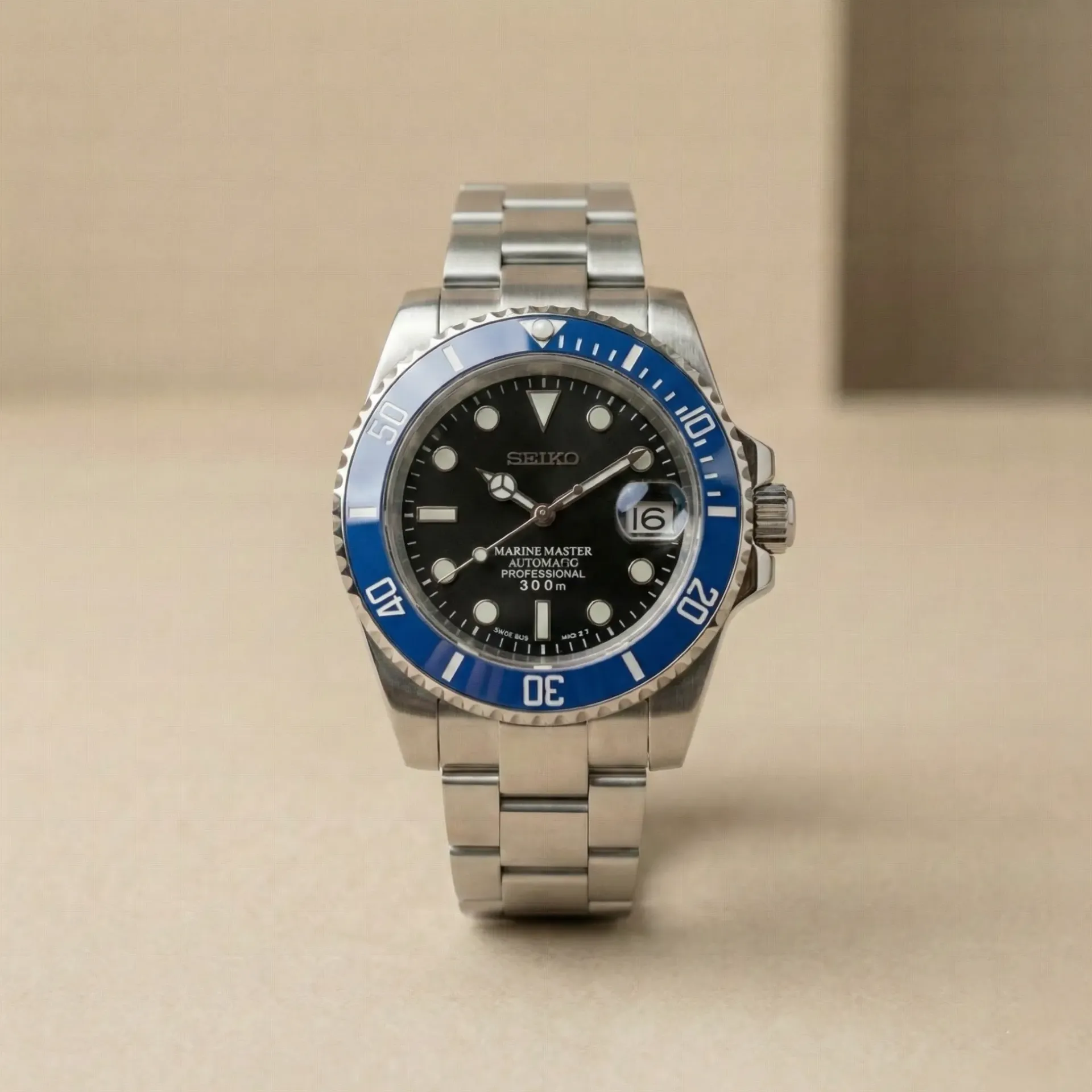S Mod Submariner Style – Blue Bezel, Oyster Bracelet and NH35